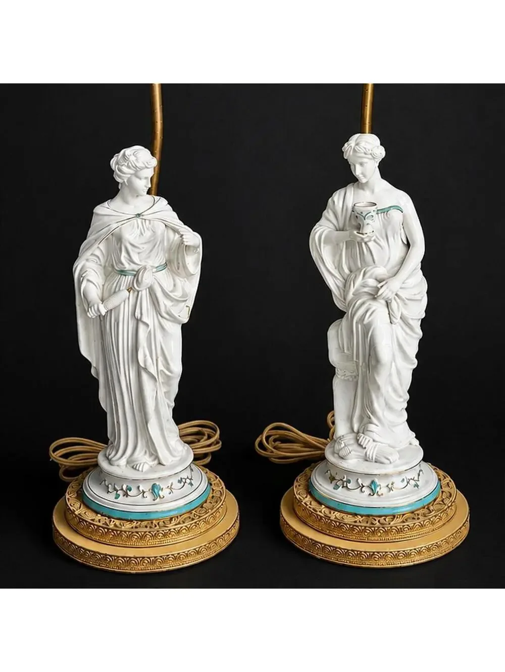 Set of 2 Vintage Classical Greek Goddess Table Lamps 28